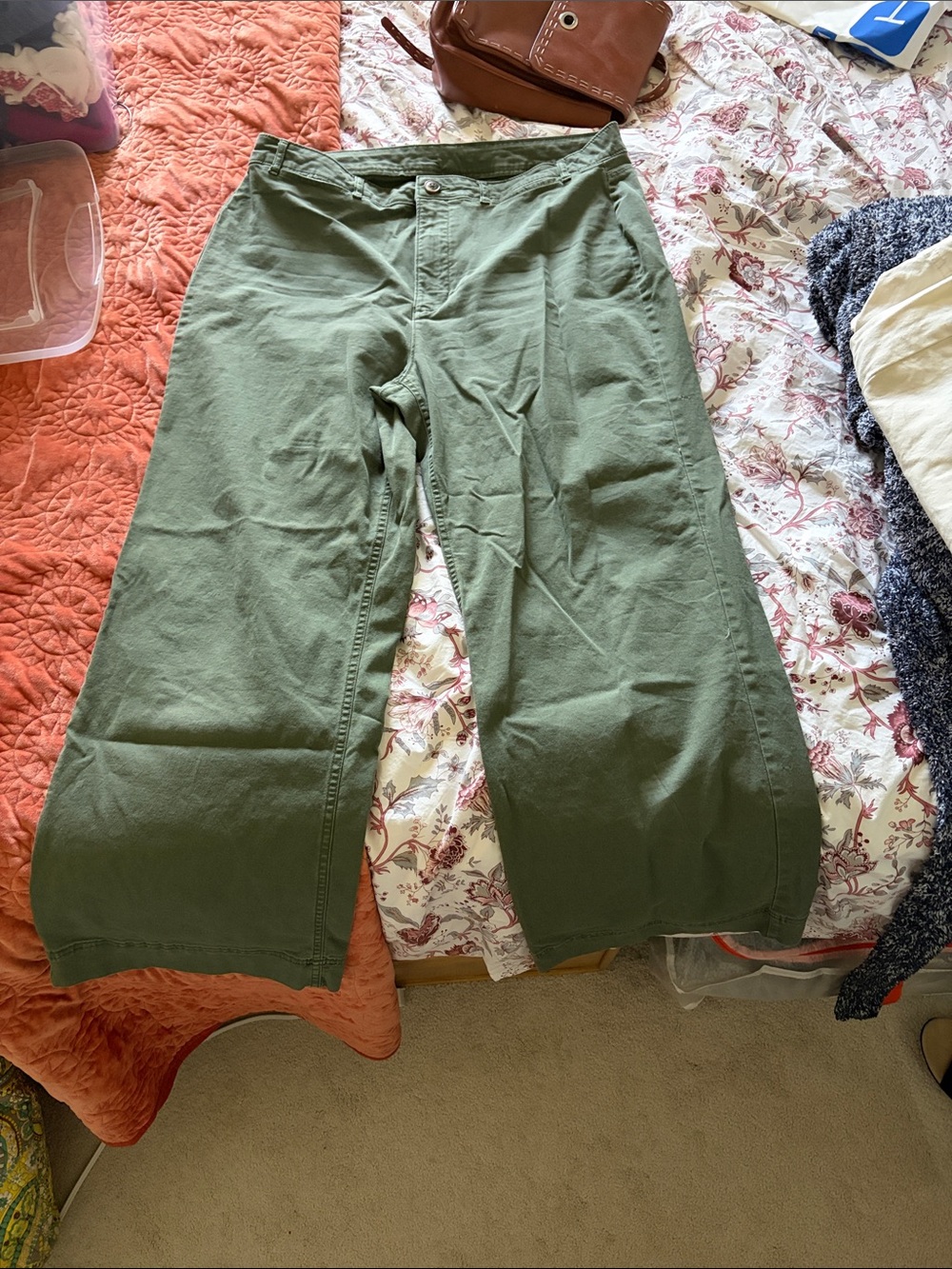 Extra high waisted green wide leg pants Old Navy, size 14 tall